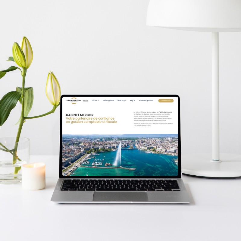 Exemple de site internet pour expert-comptable - Modèle Expertise & Technique par Elodie Castillo