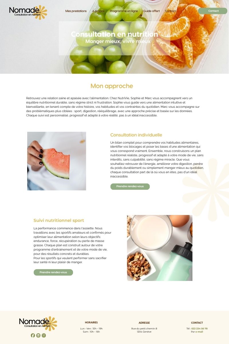 exemple simplicity - modele nutrition