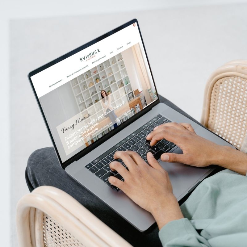 Mockup de présentation du site internet d'une nutritionniste à Genève